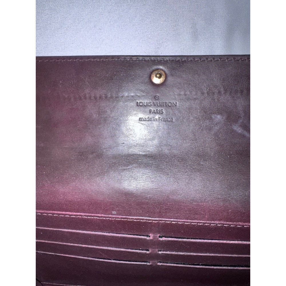 Louis Vuitton Sarah Wallet Monogram Vernis Patent Leather Burgundy Plum Purple - Picture 6 of 8